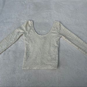 Hollister Off white lace crop top medium